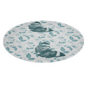 ティール（緑がかった色）の蝶 カッティングボード (角)