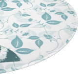 ティール（緑がかった色）の蝶 カッティングボード (角)