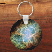 ティール（緑がかった色）の蟹星雲 キーホルダー (正面)