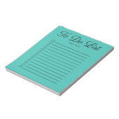 ティール(緑がかった色)の行き詰まったチェックボックスでモノグラムのメモ帳を実行 ノートパッド (回転)