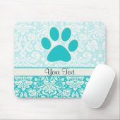 ティール（緑がかった色）の足のプリント マウスパッド (マウス)