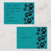 ティール（緑がかった色）の足の名刺 名刺 (正面/裏面)