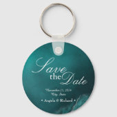 ティール(緑がかった色)の輝度:円キーチェーンを保存 キーホルダー (正面)