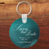 ティール(緑がかった色)の輝度:円キーチェーンを保存 キーホルダー (正面)