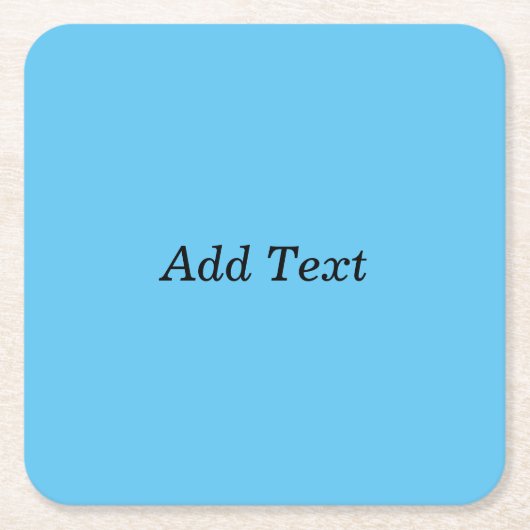 ティール（緑がかった色）の追加文字カスタムテンプレート スクエアペーパーコースター (正面)