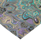 ティール（緑がかった色）の金ゴールドの紫色の黒い曼荼羅 テーブルクロス (アングル)