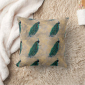 ティール(緑がかった色)の金ゴールド クッション (ブランケット)