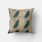 ティール（緑がかった色）の金ゴールド クッション (裏面)