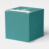 ティール(緑がかった色)の雪のクリスマスツリーの好意ボックス フェイバーボックス (正面サイド)