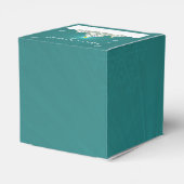 ティール(緑がかった色)の雪のクリスマスツリーの好意ボックス フェイバーボックス (裏面サイド)