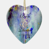 ティール（緑がかった色）の霧のシャンペンの結婚式の引き出物のオーナメント セラミックオーナメント (右)