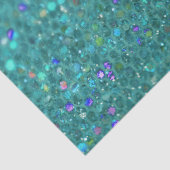 ティール(緑がかった色)の青いグリッター 薄葉紙 (詳細)