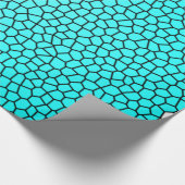 ティール（緑がかった色）の青いスネークスキンのデザインの包装紙 ラッピングペーパー (角)