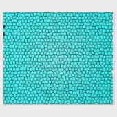 ティール（緑がかった色）の青いスネークスキンのデザインの包装紙 ラッピングペーパー (フラット)