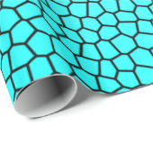 ティール（緑がかった色）の青いスネークスキンのデザインの包装紙 ラッピングペーパー (ロールコーナー)