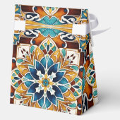 ティール（緑がかった色）の青いタラベラのタイルヴィンテージメキシ結婚コの フェイバーボックス (裏面)