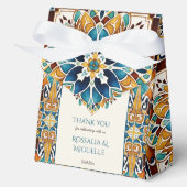 ティール（緑がかった色）の青いタラベラのタイルヴィンテージメキシ結婚コの フェイバーボックス (正面)