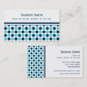 ティール（緑がかった色）の青いドット・パターンのお母さんのテレホンカード コーリングカード (正面/裏面)