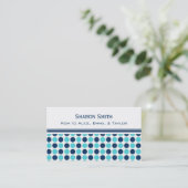 ティール（緑がかった色）の青いドット・パターンのお母さんのテレホンカード コーリングカード (スタンド正面)