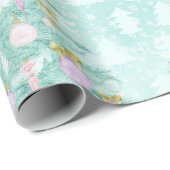 ティール(緑がかった色)の青いラベンダーのクリスマスツリーのラッピングペーパー ラッピングペーパー (ロールコーナー)