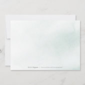 ティール(緑がかった色)の青い素朴なフローラ書は日付を保存 セーブザデート (裏面)