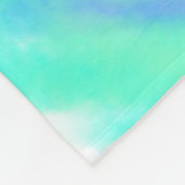 ティール(緑がかった色)の青い緑の水色の線あなたのモノグラムを追加 フリースブランケット (角)