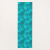 ティール(緑がかった色)の青い緑の重なり合うディスクパターン ヨガマット (裏面)