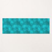 ティール(緑がかった色)の青い緑の重なり合うディスクパターン ヨガマット (正面(横))