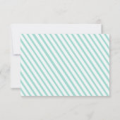 ティール（緑がかった色）の青い縞RSVPの応答カード 出欠カード (裏面)