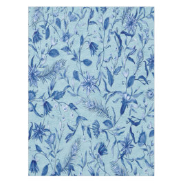 ティール（緑がかった色）の青い花の彫刻のテクスチャの背景 テーブルクロス