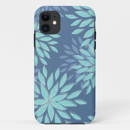 ティール(緑がかった色)の青い花の抽象芸術iPhone5の箱 Case-Mate iPhoneケース (裏面)