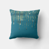 ティール(緑がかった色)の青い金ゴールドはBohoの贅沢な輝きをおおいます クッション (裏面)