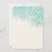 ティール(緑がかった色)の青く軽いシャワーのブライダルシャワー招待状 招待状 (裏面)