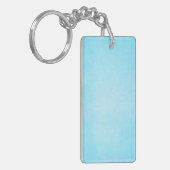 ティール(緑がかった色)の青く軽い水彩画のテンプレートのブランク キーホルダー (正面左)