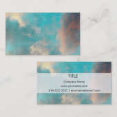 ティール（緑がかった色）の青の空および雲 名刺 (正面/裏面)