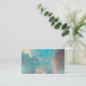 ティール（緑がかった色）の青の空および雲 名刺 (スタンド正面)