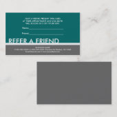ティール（緑がかった色）の青緑のシンプルは友人カードを参照します 紹介カード (正面/裏面)