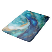 ティール(緑がかった色)の静けさ:抽象芸術海洋芸術 バスマット (アングル)