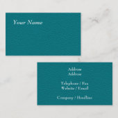 ティール(緑がかった色)の革の写真 名刺 (正面/裏面)