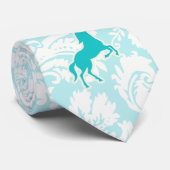 ティール(緑がかった色)の馬 ネクタイ (ロール)