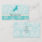 ティール（緑がかった色）の馬 名刺 (正面/裏面)