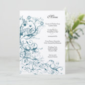 ティール(緑がかった色)の鳥と渦結婚のメニュー メニュー (スタンド正面)