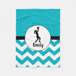 ティール（緑がかった色）の黒いソフトボールのフリースブランケット フリースブランケット