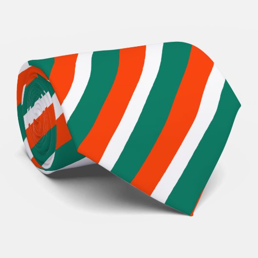 ティール(緑がかった色)の、オレンジおよび白い対角線は縞で飾ります ネクタイ (ロール)