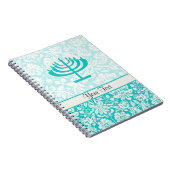 ティール(緑がかった色)の(ユダヤ教)メノラー ノートブック (右側)