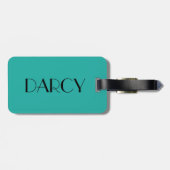 ティール（緑がかった色）のDarcyの荷物のラベル ラゲッジタグ (裏面横)