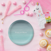 ティール(緑がかった色)のOmbréの結婚式 ペーパープレート (パーティー)