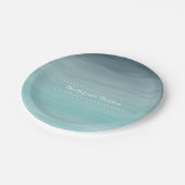 ティール(緑がかった色)のOmbréの結婚式 ペーパープレート (アングル)