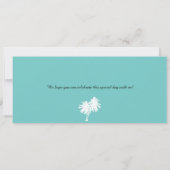 ティール(緑がかった色)のPalm Tree日付搭乗券を保存 セーブザデート (裏面)