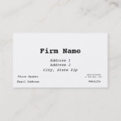 ティール(緑がかった色)のSteno機械法廷記者の名刺 名刺 (裏面)